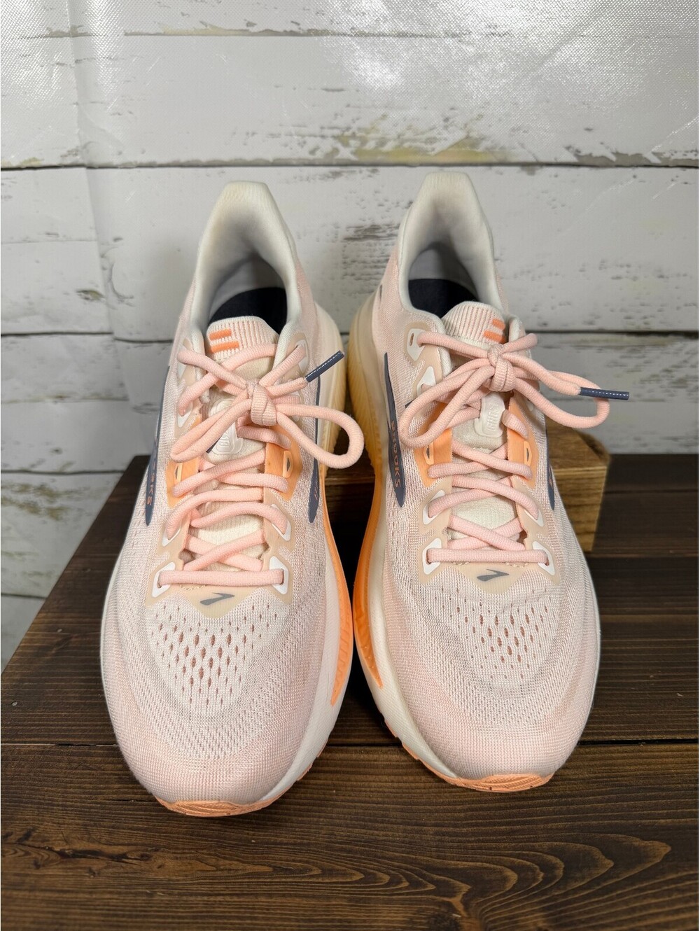 Brooks Ghost 18 Running Shoes Star White/Cyber Peach/Grey Size Women's 9.5 - Picture 3 of 8
